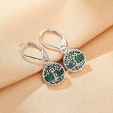 Boucles d'oreilles Arbre de Vie Malachite – Racines Sacrées - Biloria