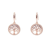 Boucles d'Oreilles Arbre de Vie Renouveau Argent Plaqué Or Rose - Biloria