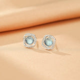 Boucles d'oreilles argent Aigue marine 5mm - Biloria