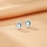 Boucles d'oreilles argent Aigue marine 5mm - Biloria