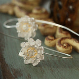 Boucles d'Oreilles Argent Lotus Inspiration pour Rituel Personnel - Biloria