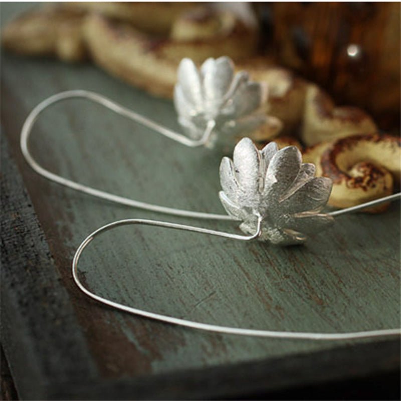 Boucles d'Oreilles Argent Lotus Inspiration pour Rituel Personnel - Biloria