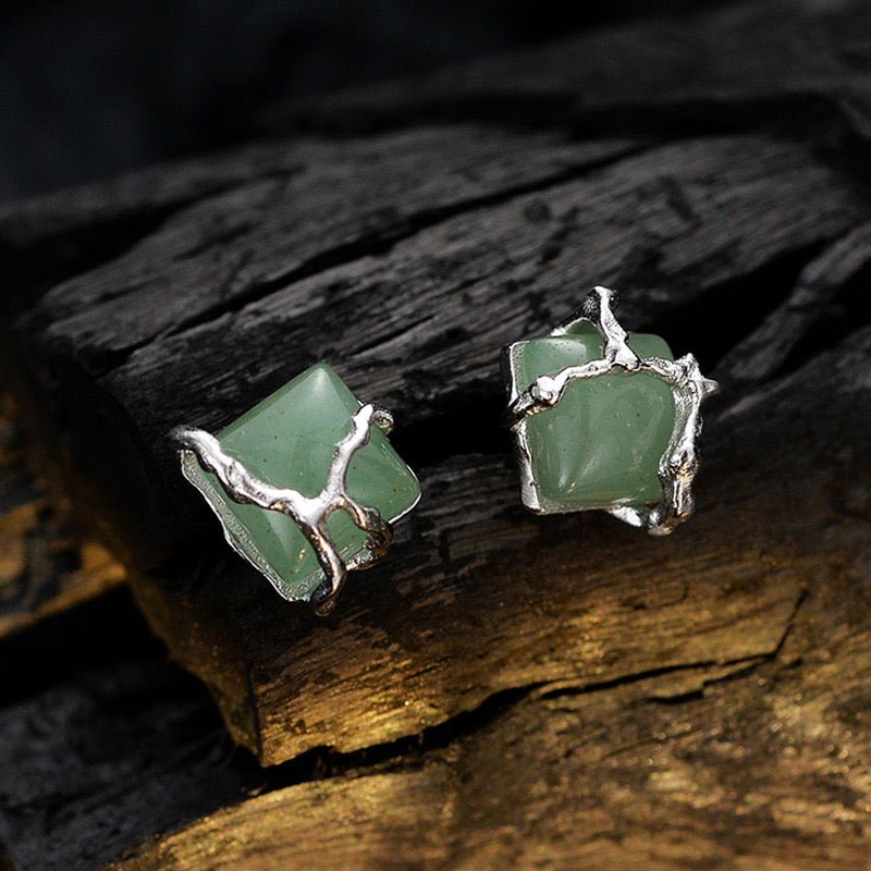 Boucles d'Oreilles Aventurine Argent 925 – Sérénité et Équilibre - Biloria