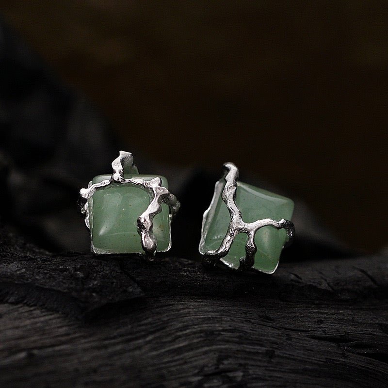 Boucles d'Oreilles Aventurine Argent 925 – Sérénité et Équilibre - Biloria
