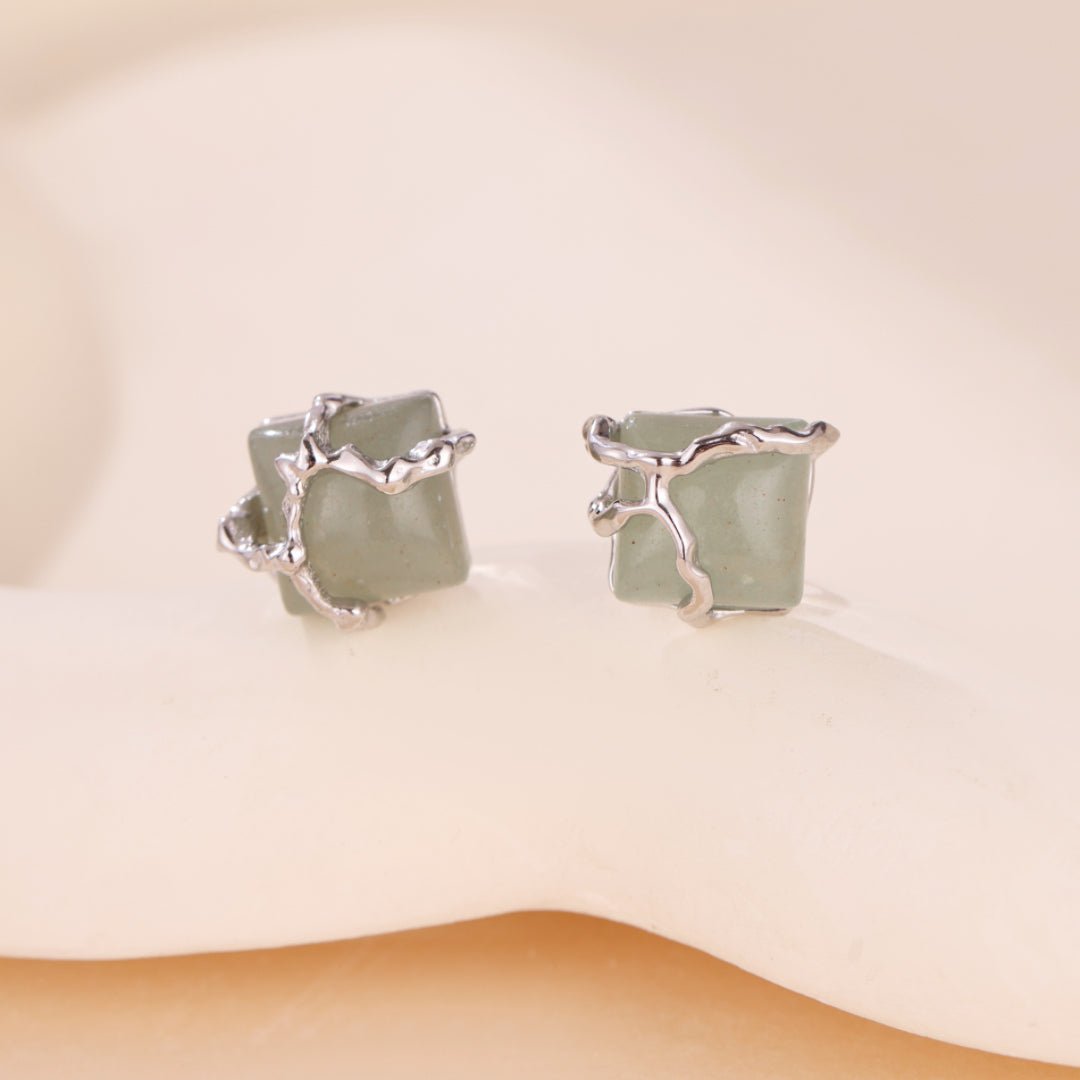 Boucles d'Oreilles Aventurine Argent 925 – Sérénité et Équilibre - Biloria