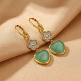 Boucles d'Oreilles Aventurine Cœur Chanceux - Élégance et Prospérité - Biloria