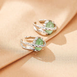 Boucles d'oreilles Aventurine et Argent 925 – Clip, Chance et Sérénité - Biloria