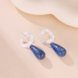 Boucles d'Oreilles Aventurine et Lapis Lazuli – Goutte Dorée - Biloria
