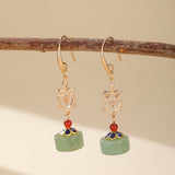 Boucles d'Oreilles Aventurine Verte Confiance Laiton Plaqué Or - Biloria