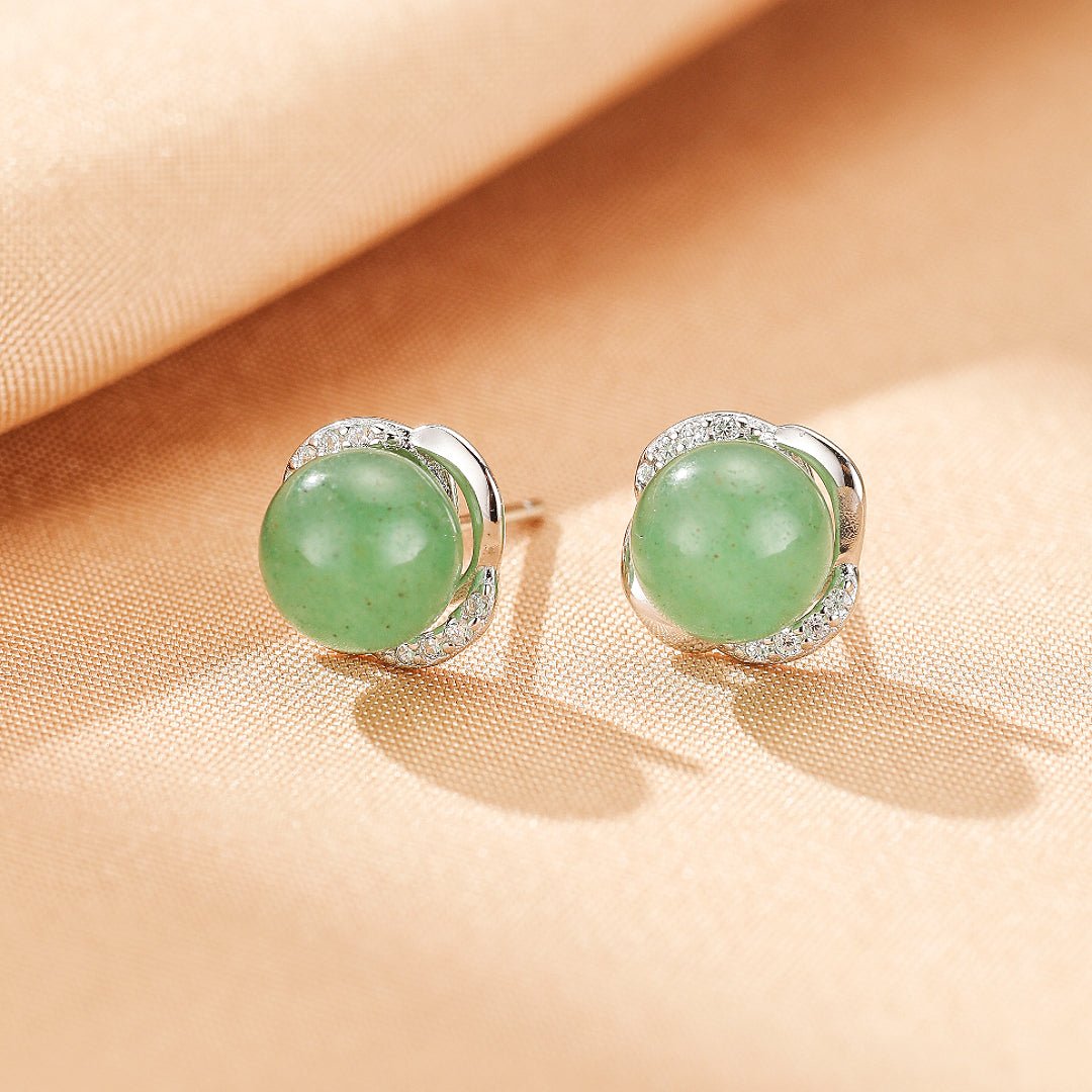 Boucles d'oreilles Aventurine verte et Argent 925 - Biloria