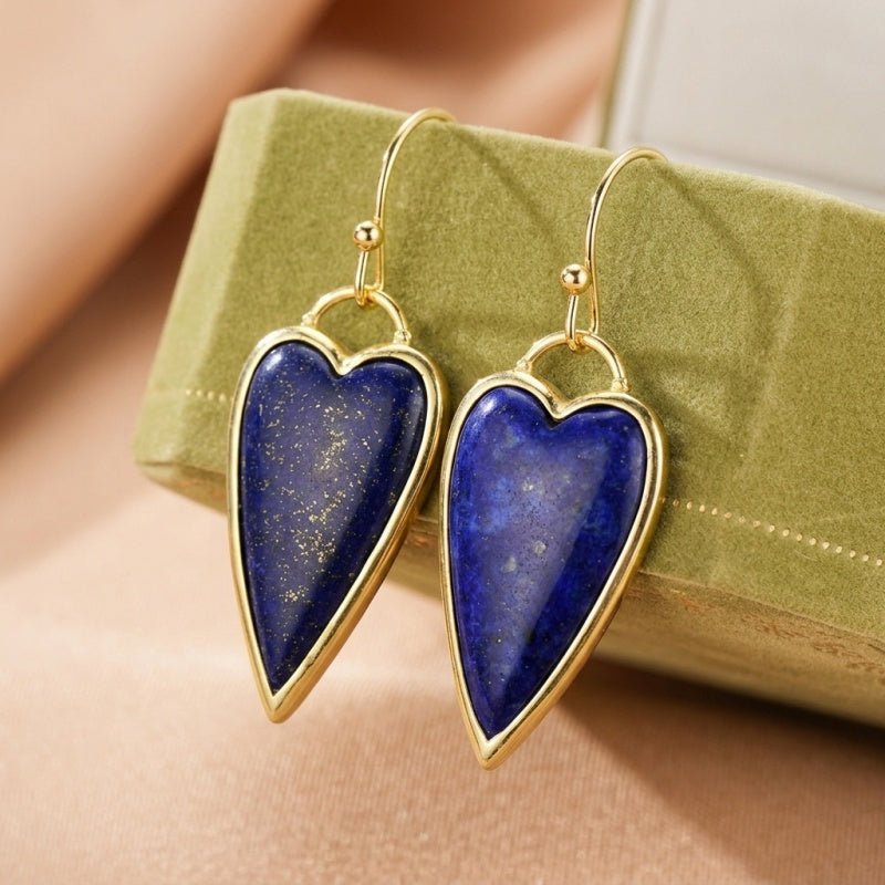 Boucles d'Oreilles Cœur en Pierres Naturelles – Pour un Nouveau Départ - Biloria