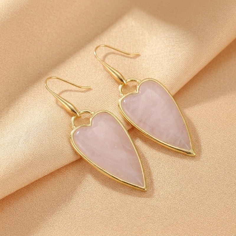 Boucles d'Oreilles Cœur en Pierres Naturelles – Pour un Nouveau Départ - Biloria