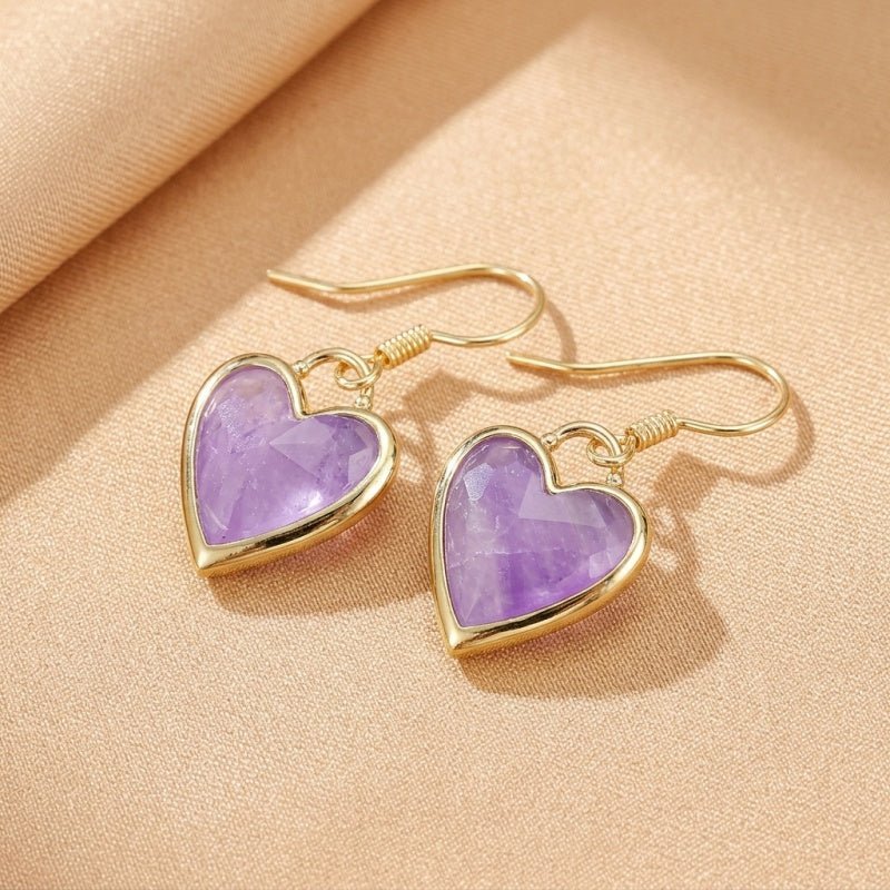 Boucles d'Oreilles Cœur Labradorite – Bijou Protecteur et Mystique - Biloria