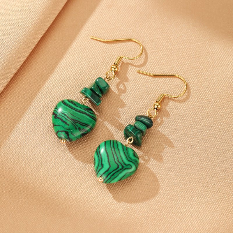 Boucles d'Oreilles Cœur Pierres Naturelles – Idée Cadeau Spirituel - Biloria