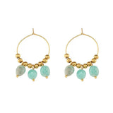 Boucles d'Oreilles Créoles Amazonite ou Lapis Lazuli - Biloria