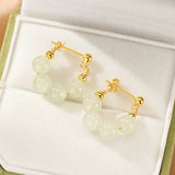 Boucles d'Oreilles Créoles en Jade et Argent - Harmonie Feng Shui - Biloria