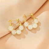 Boucles d'Oreilles Créoles en Jade et Argent - Harmonie Feng Shui - Biloria