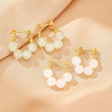 Boucles d'Oreilles Créoles en Jade et Argent - Harmonie Feng Shui - Biloria