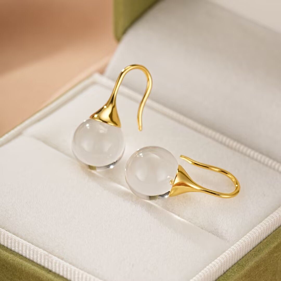 Boucles d'Oreilles Cristal de Roche Argent 925 – Cadeau Lumière Pure - Biloria