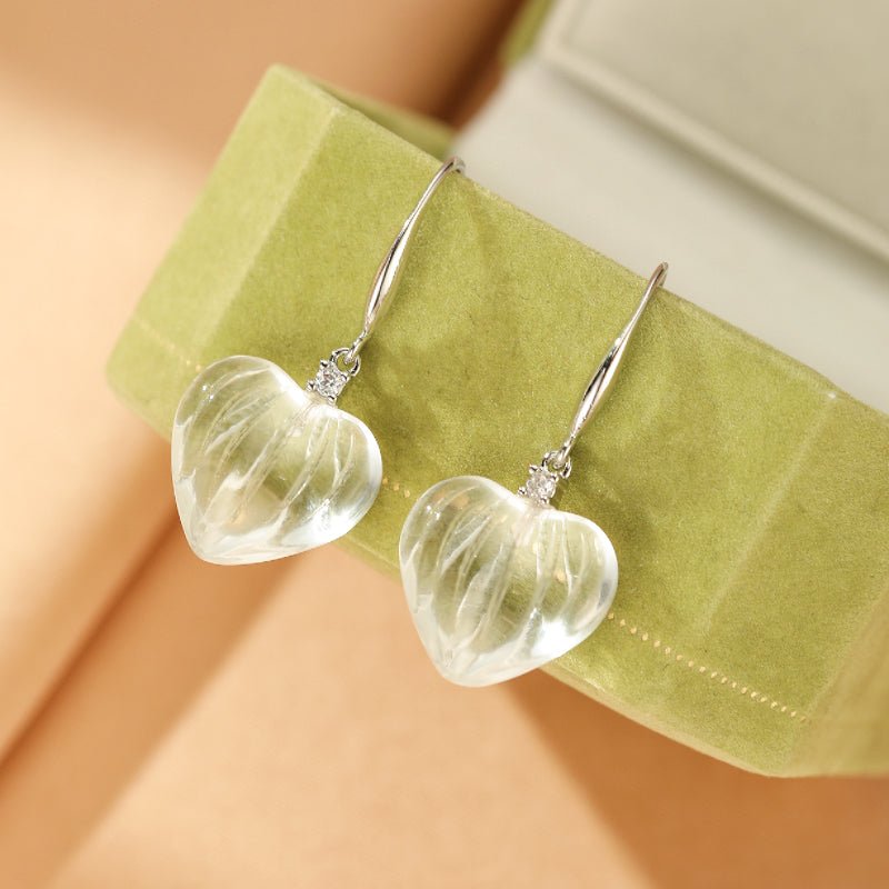 Boucles d'Oreilles Cristal de Roche en Argent - Cadeau Féminin - Biloria
