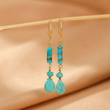 Boucles d'Oreilles Cylindre Turquoise – Bijou Spirituel - Biloria