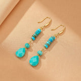 Boucles d'Oreilles Cylindre Turquoise – Bijou Spirituel - Biloria