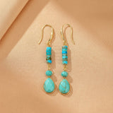Boucles d'Oreilles Cylindre Turquoise – Bijou Spirituel - Biloria