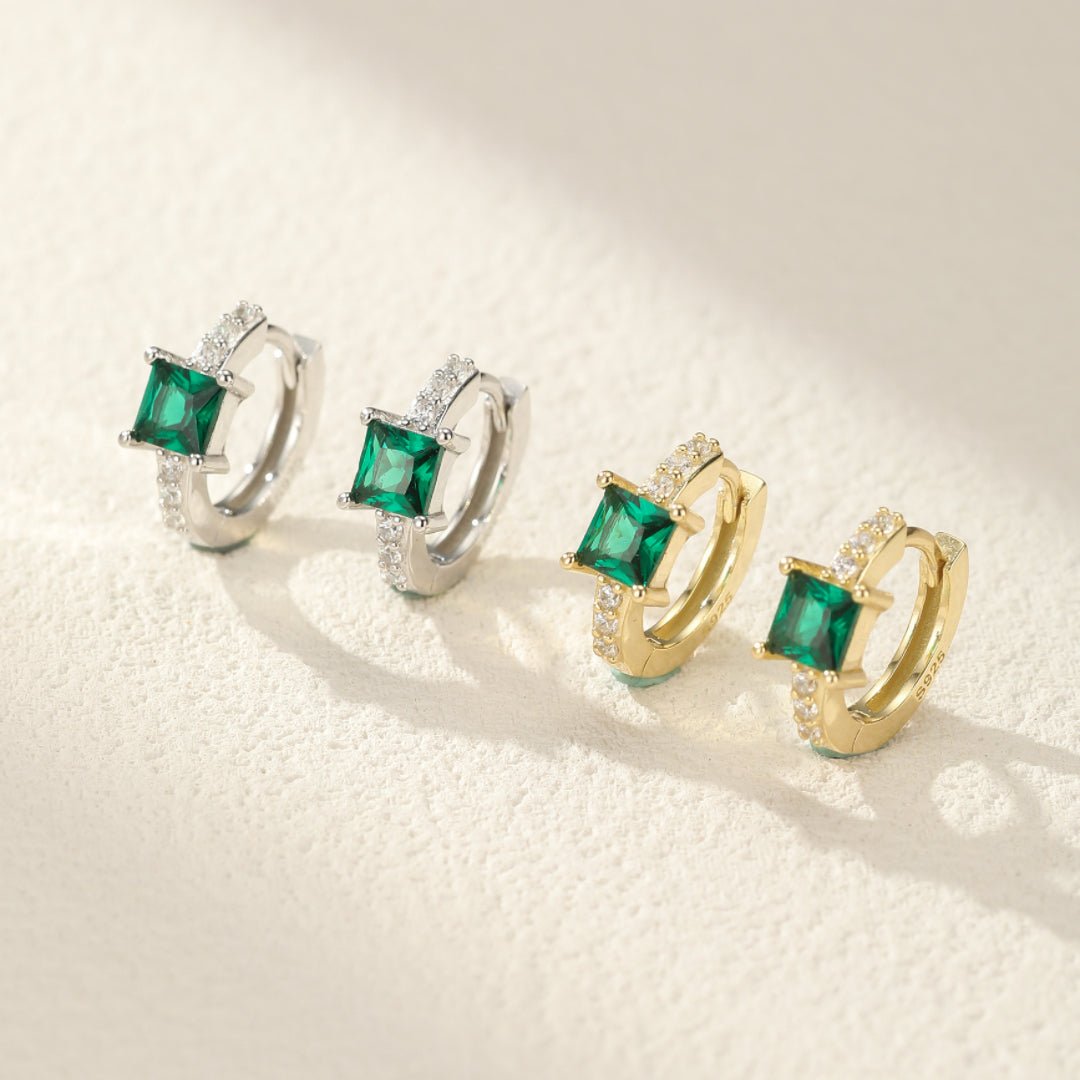 Boucles d'Oreilles Émeraude Brise d'Émeraude Argent 925 - Biloria