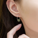 Boucles d'Oreilles en Jade Naturel et Argent 925 - Biloria