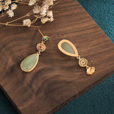Boucles d'Oreilles en Jade Naturel – Goutte Harmonie - Biloria