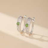 Boucles d'Oreilles en Jade Vert, Argent 925 ou Plaqué Or - Biloria