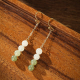 Boucles d'Oreilles en Jade Vert Naturel 5mm Or - Biloria