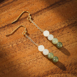 Boucles d'Oreilles en Jade Vert Naturel 5mm Or - Biloria