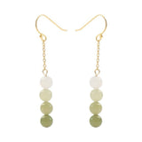 Boucles d'Oreilles en Jade Vert Naturel 5mm Or - Biloria