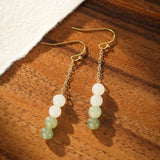 Boucles d'Oreilles en Jade Vert Naturel 5mm Or - Biloria