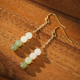 Boucles d'Oreilles en Jade Vert Naturel 5mm Or - Biloria