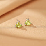 Boucles d'Oreilles en Péridot et Argent 925 – Cœur Verdoyant - Biloria