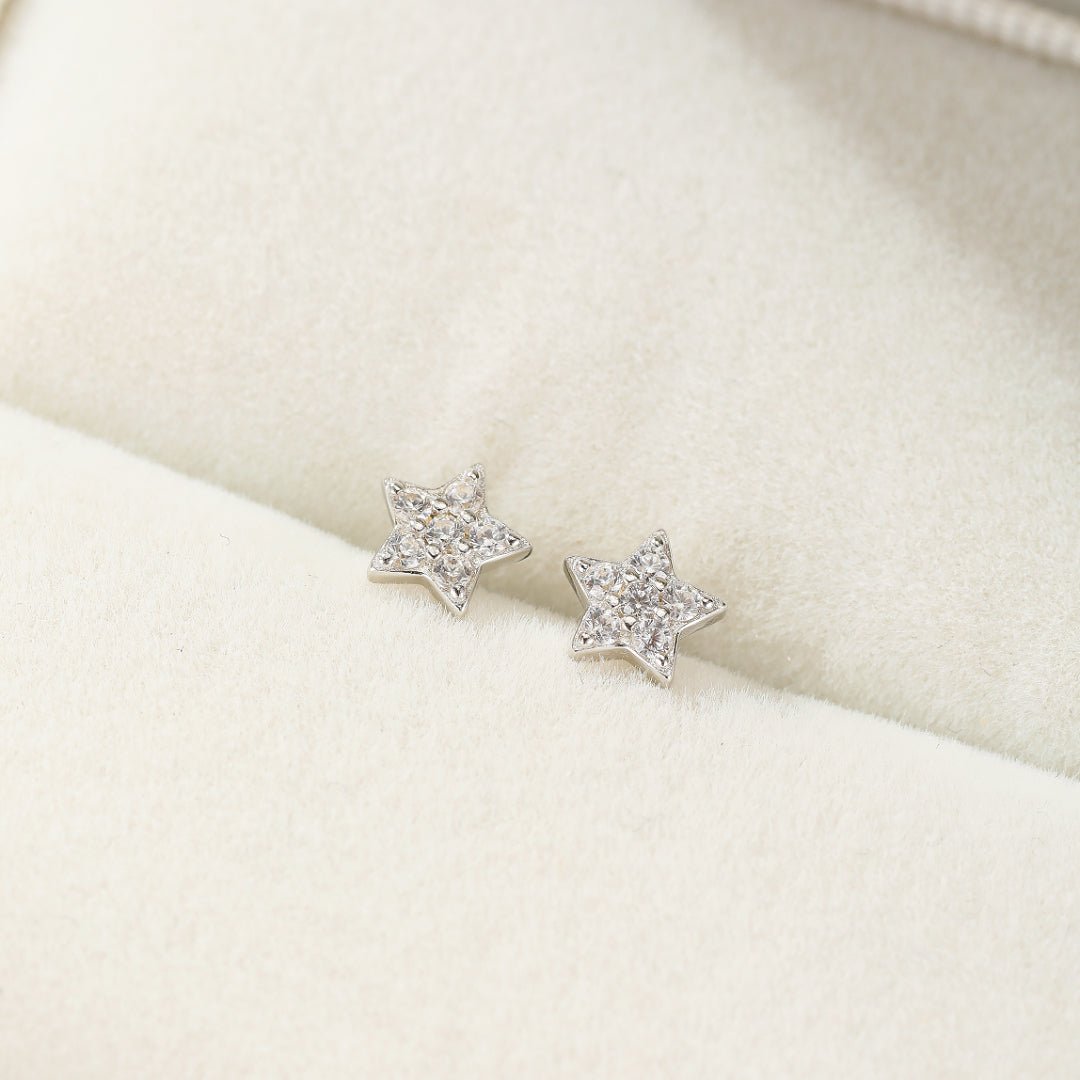 Boucles d'Oreilles Étoile Zircon - Bijou Lumière Céleste Argent 925 - Biloria