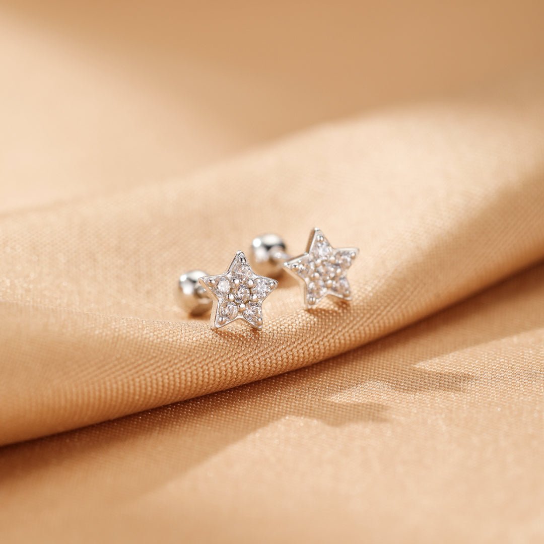 Boucles d'Oreilles Étoile Zircon - Bijou Lumière Céleste Argent 925 - Biloria