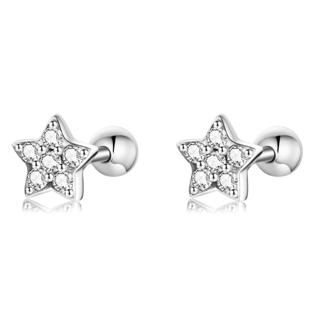 Boucles d'Oreilles Étoile Zircon - Bijou Lumière Céleste Argent 925 - Biloria