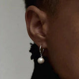 Boucles d'Oreilles Homme Perle Argent 925 – Pureté et Sérénité - Biloria