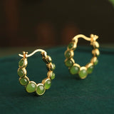 Boucles d'Oreilles Jade Danse Verdoyante Argent Fines - Biloria