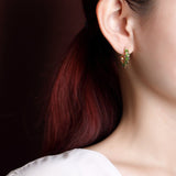 Boucles d'Oreilles Jade Danse Verdoyante Argent Fines - Biloria