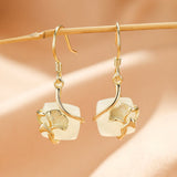 Boucles d'Oreilles Jade Néphrite et Ginkgo – Feng Shui - Biloria