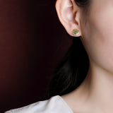 Boucles d'Oreilles Jade Nuage de Bonheur en Argent Plaqué Or - Biloria