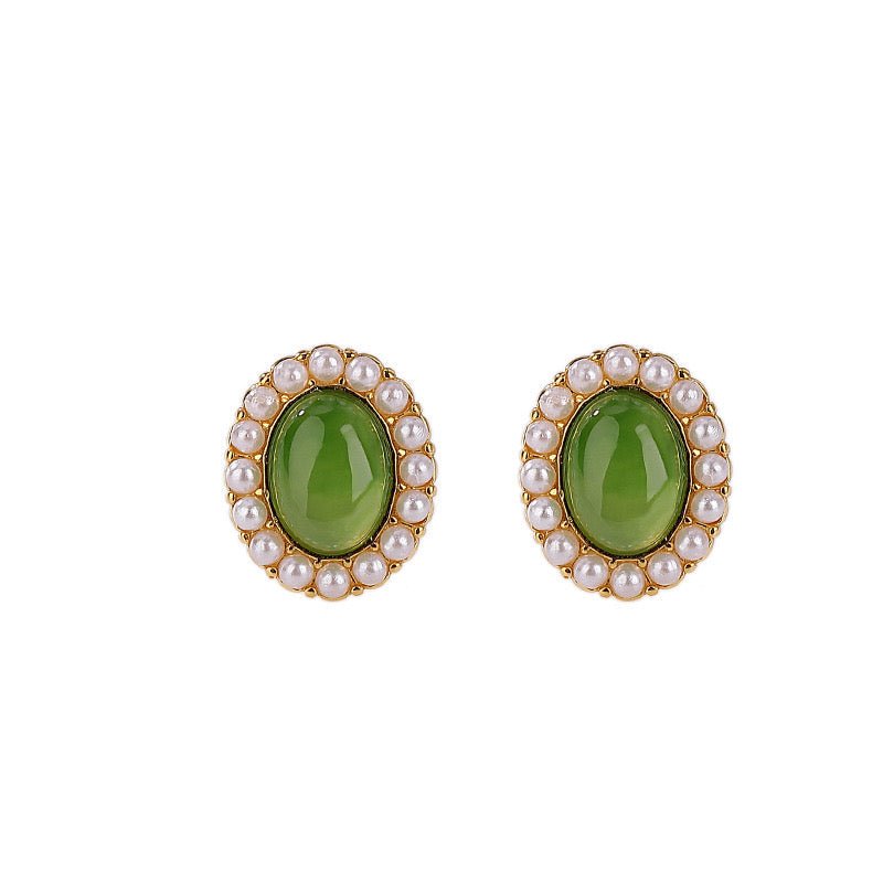 Boucles d'oreilles jade perle argent plaqué or élégance naturelle - Biloria