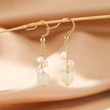 Boucles d'Oreilles Jade Perles Or 14K Protection - Biloria