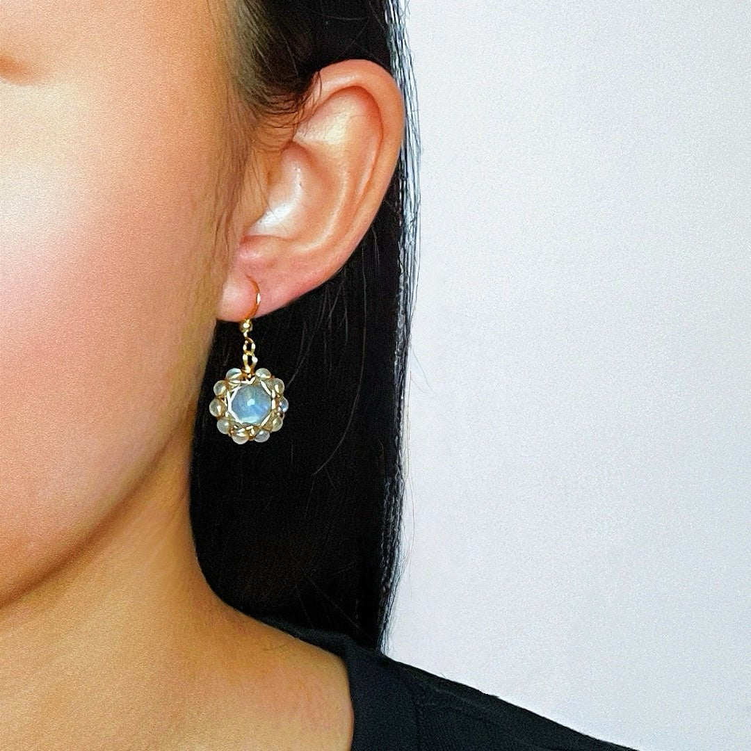 Boucles d'Oreilles Labradorite Sphère Céleste - Biloria