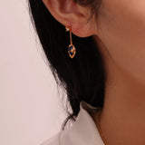Boucles d'Oreilles Lapis Lazuli et Quartz Clair Argent Plaqué Or - Biloria