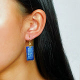 Boucles d'Oreilles Lapis Lazuli Rectangle - Intuition et Sérénité - Biloria